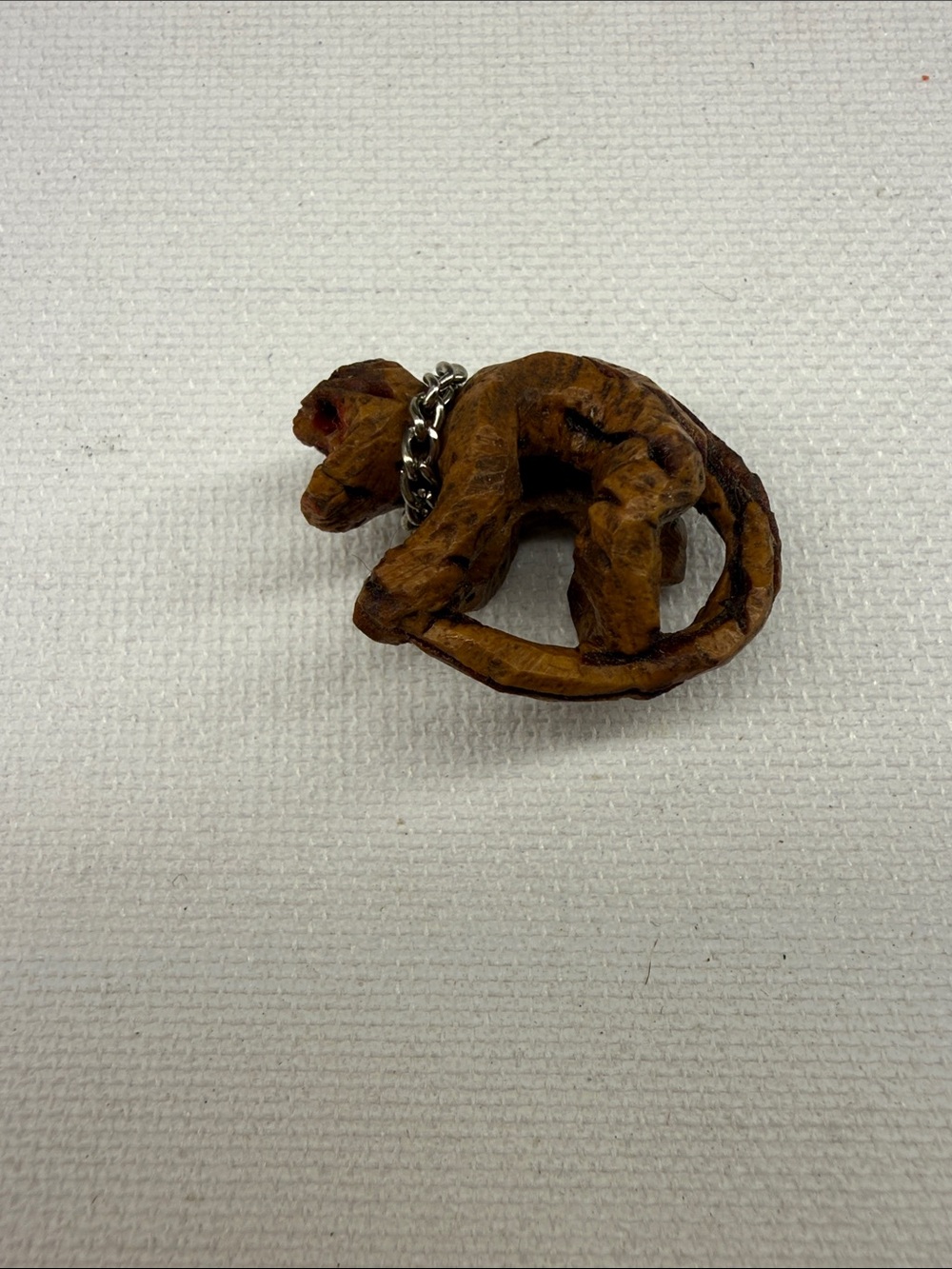 Vintage Peach Pit Monkey Pendant